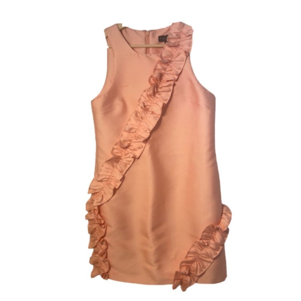 Topshop Womens Dress 6 Sheath Mini Classic Sleeveless Ruffled Dressy Classy